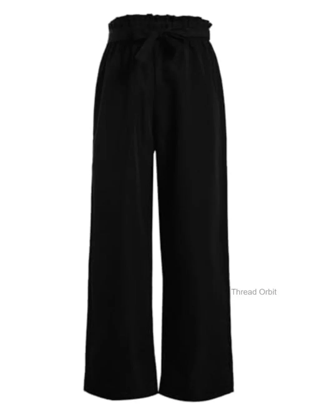 Girls Paper Bag Waist Wide Leg Pants with Belt